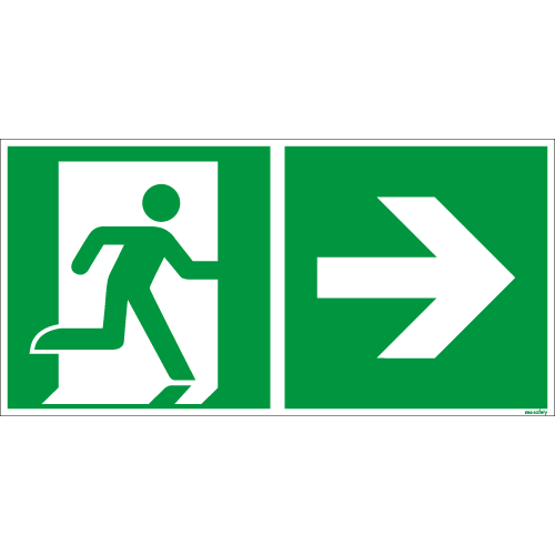 Notausgang-rechts-Folie
